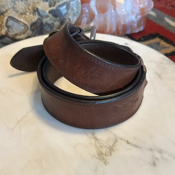 Ariat Brown Leather Belt vintage ‘95 size 36-42 - Picture 5 of 12